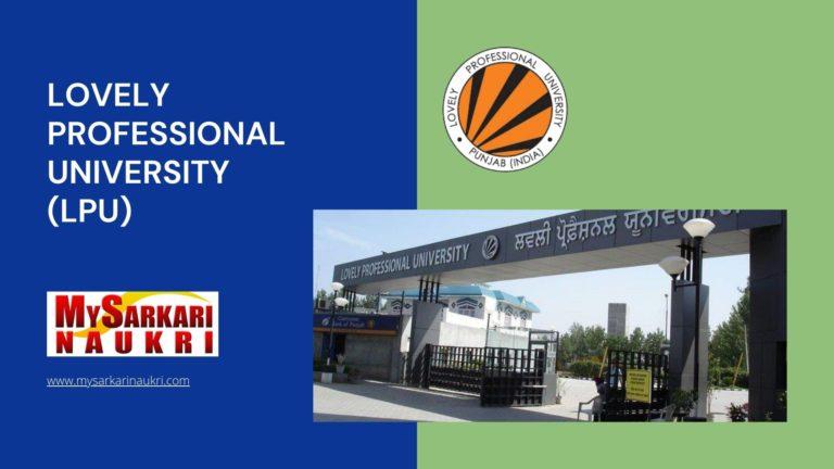 Lovely Professional University (LPU) Recruitment