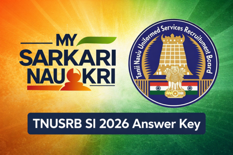 TNUSRB SI Answer Key 2025 OUT - Download PDF, Response Sheet & Objection Link 2026