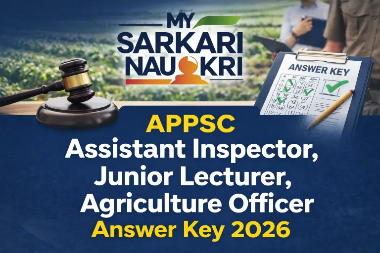 APPSC Assistant Inspector, Junior Lecturer, Agriculture Officer Answer Key 2026