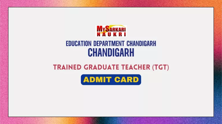 Chandigarh TGT Admit Card
