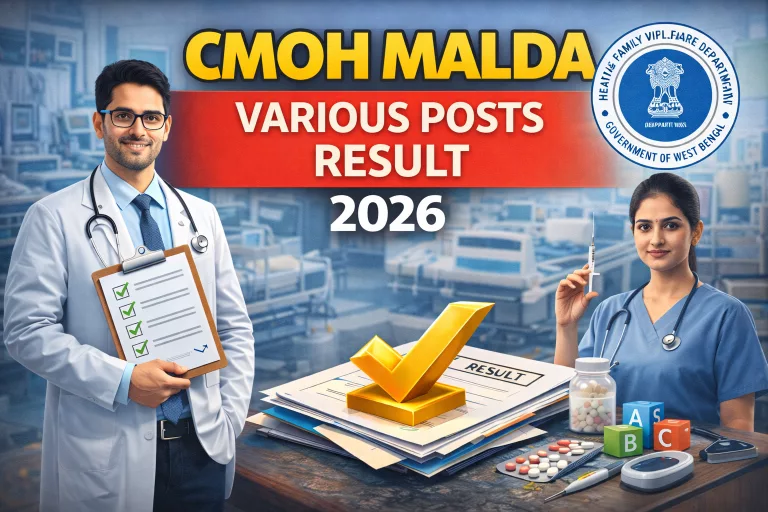 CMOH Malda Various Posts Result 2026