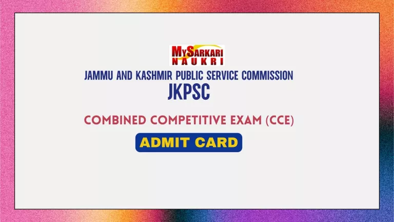JKPSC CCE Mains Admit Card