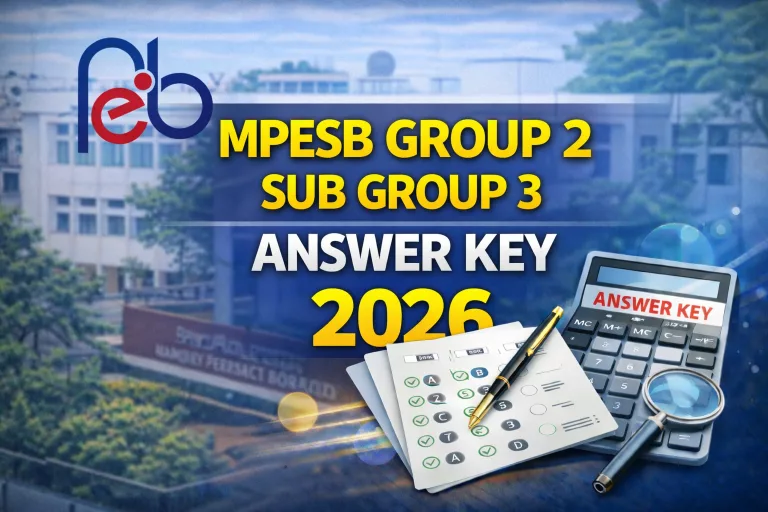 MPESB Group 2 Sub Group 3 Answer Key 2026