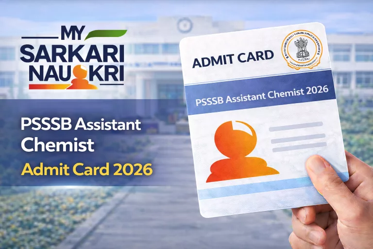PSSSB Assistant Chemist Admit Card 2026