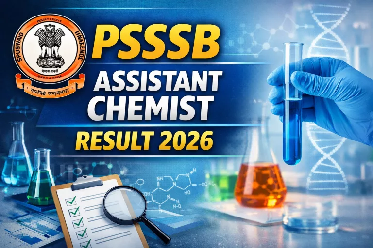 PSSSB Assistant Chemist Result 2026