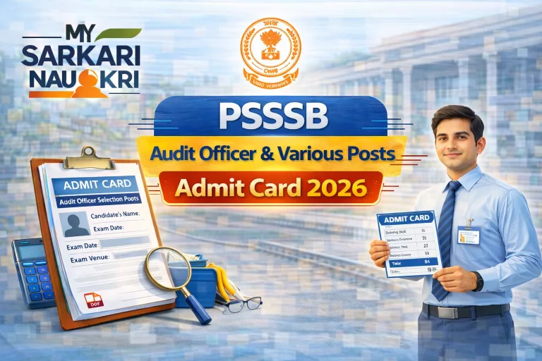 PSSSB Audit Officer and Various Posts Admit Card 2026