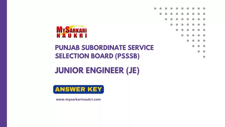 PSSSB JE Answer Key