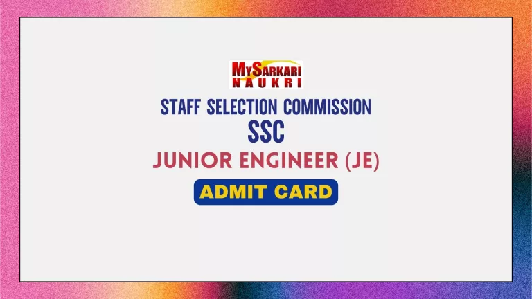 SSC JE Admit Card