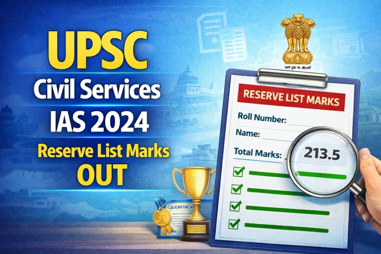 UPSC Civil Services IAS 2024 Reserve List Marks OUT