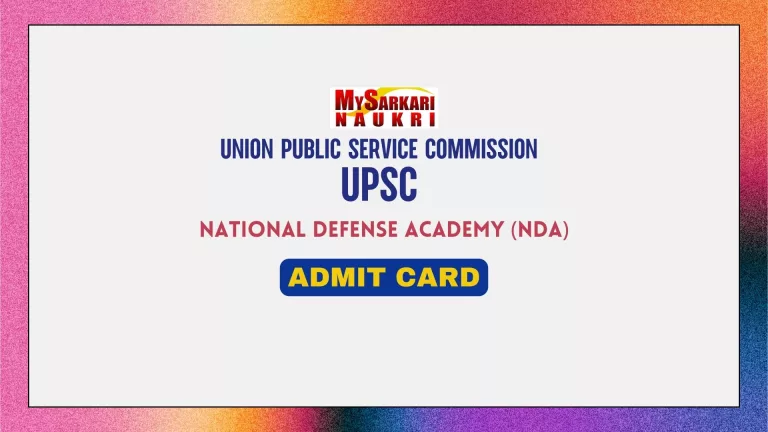 UPSC NDA 1 Admit Card