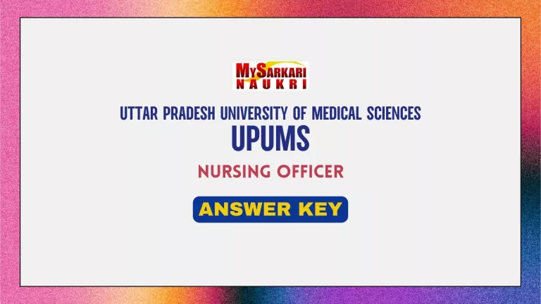 UPUMS Nursing Officer Answer Key